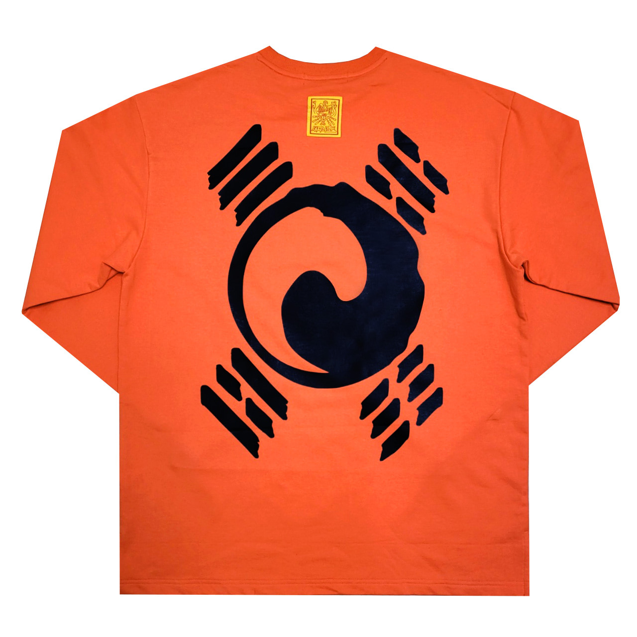 진관사태극기 오버핏 긴팔 티셔츠 오렌지